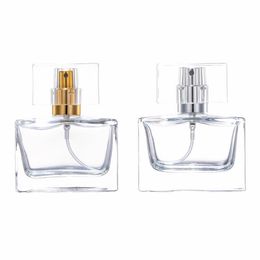 30ml Glass Empty Perfume Bottle Square Spray Atomizer Refillable Bottle 30 ml For Travel Size SN4769