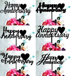 Personalised Acrylic Anniversary Cake Topper in blackCustom Date Colours Cake Topper for Wedding Anniversary or any anniversary D220618