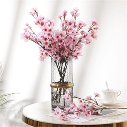 cherry blossoms Canada - Decorative Flowers & Wreaths Christmas Ornaments Xmas Decor DIY Props Simulation Branch Sakura Artificial Flower Fake Cherry Blossom
