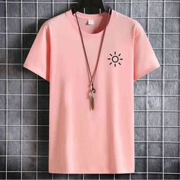 Men's Summer T-shirt Short Sleeve Cotton T-shirt Men's Summer Clothes Comfortable Daily Clothing Male T-shirt Y220630