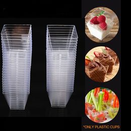 60ml Disposable Dessert Cup Plastic Cake Cups Ice Cream Cup Fruit Mug Party Transparent Decoration