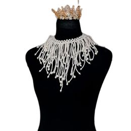 Headpieces G57 Pearls Wraps Summer Beaded Bra Sexy Girl Top Stage Performance Dance Evening Necklace Gorgeous TasselsHeadpieces