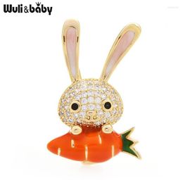 Pins Brooches Wuli&baby Cute Eating Carrot For Women Unisex Shirts Dress Party Office Brooch GiftsPinsPins Kirk22