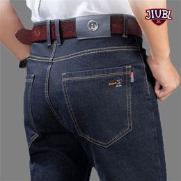 JIUBL Men's Stretch-fit Jeans Business Casual Classic Style Fashion Denim Trousers Comfortable men Pants 201128
