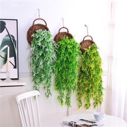 Decorative Flowers & Wreaths 75cm Malt Grass Wall Hanging Artificial Flower Indoor And Outdoor Home Decoration Plant Rattan