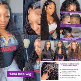 Nxy Wigs 360 13x6 Frontal Human Hair Deep Wave Brazilian 5x5 Lace Closure Wig Loose Water Curly for Black Women
