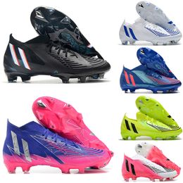 top 2022 quality soccer cleats football boots Predator Edge Geometric1 FG low shoes outdoor scarpe calcio mens Firm Ground Botas De Futbol