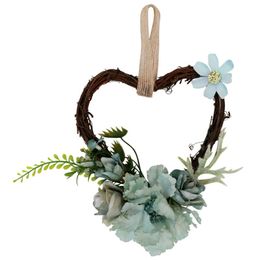 Decorative Flowers & Wreaths Wedding Flower Wreath Heart-Shaped Spring Hanging Party Wall Window Home Decoration 6 InchDecorative