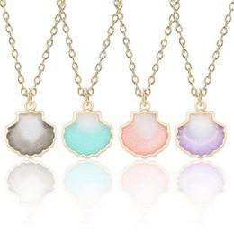 Pendant Necklaces Exquisite Fashion Simple Colorful Shell Necklace Series Jewelry Double-sided Pearl Drop