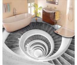 Custom photo flooring wallpaper 3d Wall Stickers Modern Shocking three-dimensional ground stickers staircase ladder floor painting walls papers home decoration