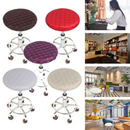 Chair Covers Bar Round Cover Stool Case Protector Cotton Fabric Elastic Seat For Dentist Hair Salon Home SlipcoversChair