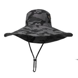 Camouflage Fisherman Hat Party Supplies Camouflages Caps Sport leaf Jungle Military Cap Fishing Hats Sun Screen Gauze Cowboy GCE13788