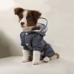 Waterproof Dot Dog Raincoat Puppy Dog Clothes Fashion Pet Coat Rain Jacket Medium Large Dog Poncho Breathable Raincoats 201015