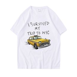 Tom Holland Same Style Tees I Survived My Trip To NYC Print Tops Casual Streetwear Men Women Unisex Fashion T Shirt 220521