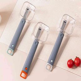 Kitchen gadgets stainless steel single-head peeler vegetable melon and fruit long handle creative peeling knife with storage