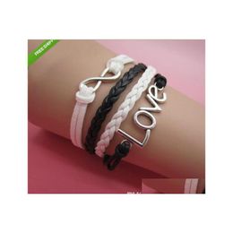 Charm Bracelets Bangle Straps Handmade Leather Pseras Wrap Infinity Drop Delivery Jewelry Dh0Re