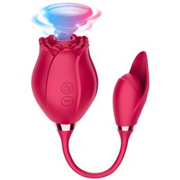 Vibrator Sex Toy Massager New Product 2 in 1 Toys for Women Female Clitoris Breast Rose Shaped SBDV