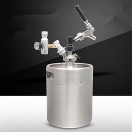 Beer Keg Dispenser Pressurised Growler Mug Ball Lock Rapid-action Coupling 2L/64oz 3.6L/128oz 5L/170oz 8L/2.1Gal 18/8 Stainless Steel Homebrewing Craft CO2