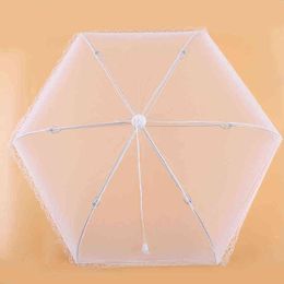 1PC Mesh Food Cover Dish Umbrella Collapsible Protector Tent Keep Out Flies Bugs Kitchen Tool Detachable Dish Folding Cover Y220526