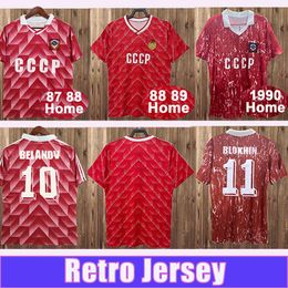 1987 1988 Soviet Union Retro BELANOV Soccer Jersey 1990 BLOKHIN Home Classic Vintage Football Shirt Short Adult Uniforms