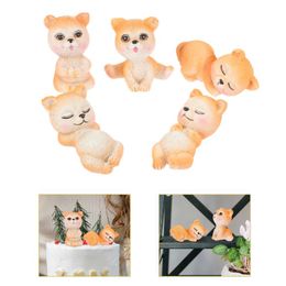 Interior Decorations 5pcs Household Creative Animals Ornaments Car Decors Resin Crafts Puppy AdornsInterior