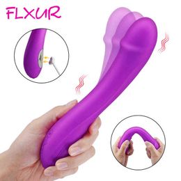NXY Vibrators Powerful Dildo Vibrator Sex Toys with Climax Button Solf Silicone 10 Vibration Vagina Massager Erotic Female Masturbation Device 0407