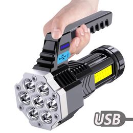 portable spotlights Australia - Flashlights Torches 400LM Portable Spotlight USB Rechargeable Multifunctional Searchlight Waterproof Torch Lantern Light For Outd