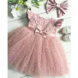 27Years Toddler Kid Girl Princess Dress Lace Tulle Wedding Birthday Party Tutu Dress Pageant Children Clothing Kid Costumes 220707