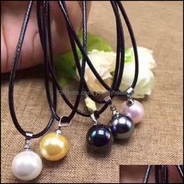 Pendant Necklaces Pendants Jewelry Simple Man-Made Pearl With Rope For Women Girl Party Club Dec Dh59N