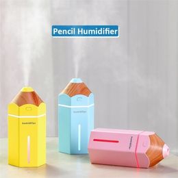 Pencil Humidifier USB Ultra Aromatherapy Air LED Light Aroma Diffuser Mist Maker Fogger Mini Car Purifier Y200113