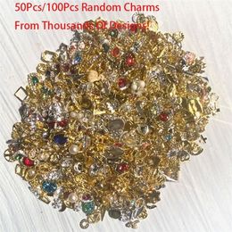 50100Pcs Nail Art Alloy 3D Random Designs In Bulk Designer Charms Crystal Wholesale For DIY Jewellery Gems 220718