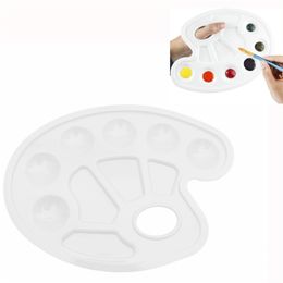 Plastic Paint Pallet with Thumb Hole Art Paint Trays for Kids Adult to Acrylic Oil Watercolor Craft Supplies XBJK2207