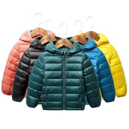 Children Winter Jacket Ultra Light Down Baby Girls Jackets Kids Hooded Outerwear Boys Snowsuit Jacket Childrens Clothing 2-8 years J220718