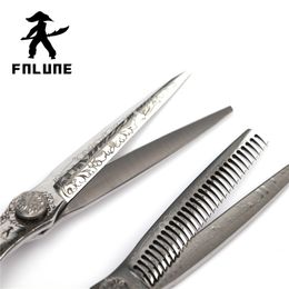 Fnlune 6 VG-10 Professional Hairdressing Scissors Salon Barber Accessories Haircut Machine Thinning Shear Hairdresser'S 220317