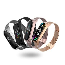 Strap For Xiaomi Mi Band 3 4 5 6 Wrist Metal Bracelet Screwless Stainless Steel MIband Strap Wristbands Pulseira