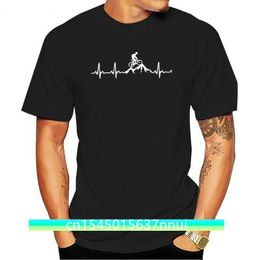 Printed Mountain Bike Heartbeat Faddish Tshirts Hill Hiking Biker Comfortable Youth T Shirt Mens Autumn Cotton Street T Shir 220702