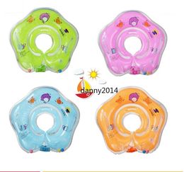 summer water sports floats Newborn inflatable neck swimming ring baby swim float adjusted baby infant air Inflation Tube Rings Safety pool toy