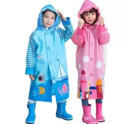 Bambini impermeabili 2022 Nuovo cartone animato Cape-style Girl Girl Boy Bambini bambini Studenti Bicicletta Poncho Cappotto da pioggia impermeabile impermeabile