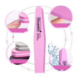 rubbing polish Canada - Sponge Rub Nail File Durable Manicure Nail Tools Rubbing Polished Surface Rubber Buffer Styling Sided Grinding Repair2308