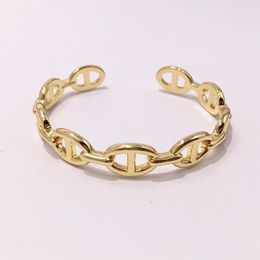Bangles European and American fashion Japanese character pig nose hollowed out open Bracelet Adjustable Fashion