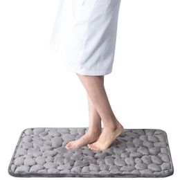 Cobblestone Embossed Bathroom Bath Mat Non-slip Carpets In Wash Basin Bathtub Side Floor Rug Shower Room absorbent doormat Pad 220511