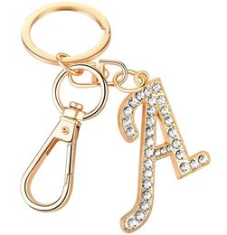 Keychain for Women or girl A to Z Purse Charms for Handbags Crystal Alphabet Initial Letter Pendant with Key Ring