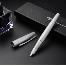 silver converter Australia - MSBH2000-1 Fountain Pen Fine Nib Converter Pen Silver Brusehd Aluminium214I