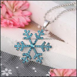 Pendant Necklaces Pretty Snowflake Crystal Necklace Movie The Snow Queen Statement Drop Delivery 2021 Jewellery Pendants Dhseller2010 Dhpoj