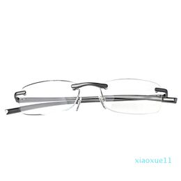 luxury- Sunglasses Aluminum Metal Rimless Reading Glasses Presbyopic Eyeglass Resin Lense +1.0~+3.5