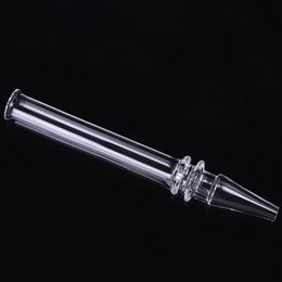 Wholesale Quartz Rig Stick Nail Hookah Smoking Accessories 5 Inches Clear Philtre Tips Tester Quartz Straw Tube OD 12mm Glass Water Pipes Dab Rigs Bong