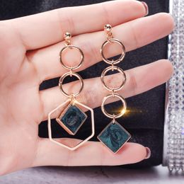 Green diamond Earrings Asymmetric Earring Dangle Earrings for women Korean Fashion Design Exquisite Temperament Earrings jewelry