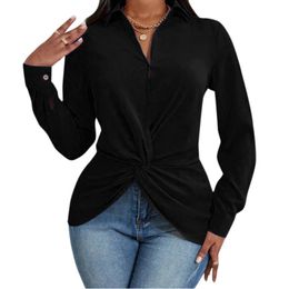 Women's T-Shirt Womens Zip Collar V Neck Shirts Long Sleeve Casual Work Solid Tops Thermal Underwear Women Shirt SizeWomen's