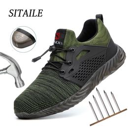 SITAILE Boots Male Protective Steel Toe Cap AntiSmashing Work Shoes Construction Safety Sneakers For Men Y200915