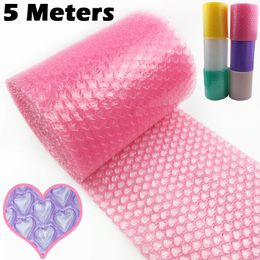 20cm x 5 meter Pink Air Bubble Roll Love Heart-shaped Party Favors Gifts Packing Foam Roll Gift Box Packing Filler Wedding Decor 220420